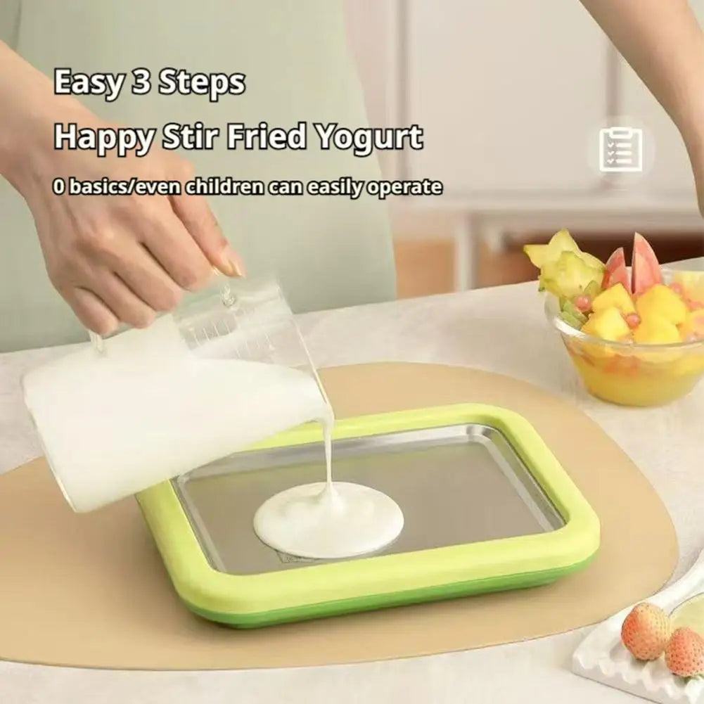Ice Cream Maker Pan with 2 Scrapers Ice Cream Maker Plate Multifunctional Cold Sweet Fried Food Plate Rolled Ice Cream Maker Zagiz