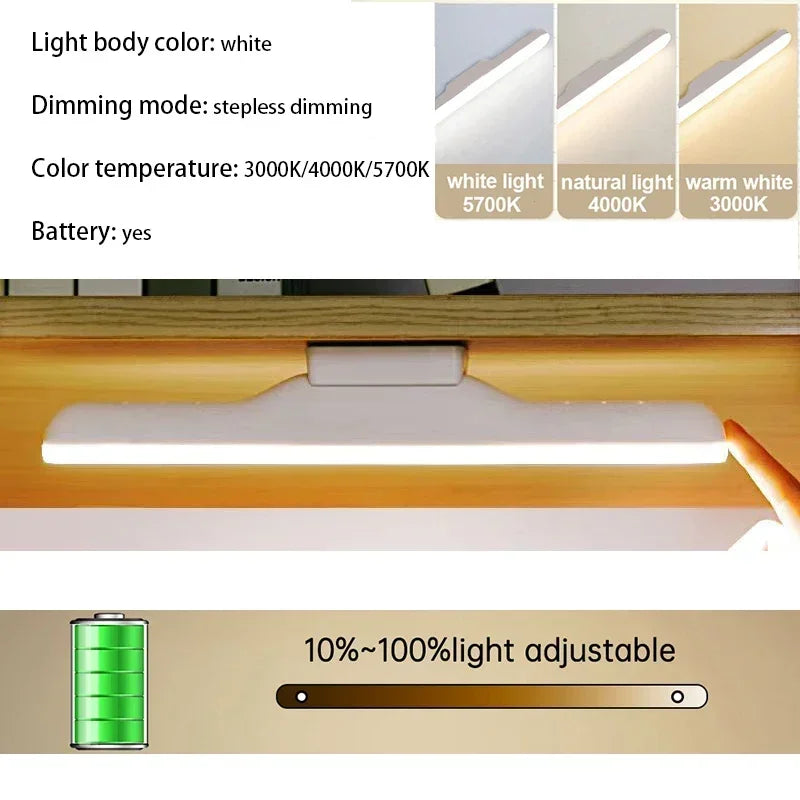 LED Makeup Mirror Light  5V USB Rechargeable Vanity Lamp Eye Protection Hanging Magnetic Desk Lamps Touch Switch Book Lights Zagiz