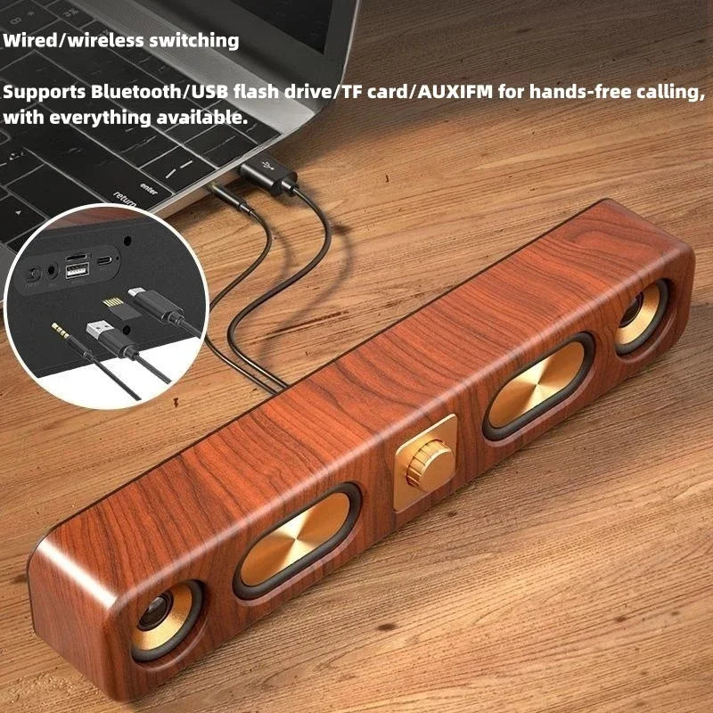 Retro Wooden Soundbar Portable Bluetooth Speaker Zagiz