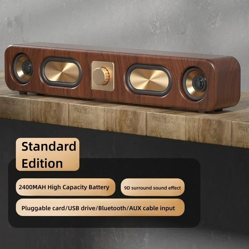 Retro Wooden Soundbar Portable Bluetooth Speaker Zagiz