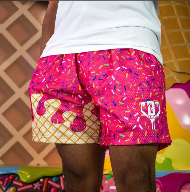 SummerMen's Quick-Drying Ice Cream Youth Shorts American Basketball Fashion Trend Comfortable Casual Sports Baseball Shorts Moto Zagiz