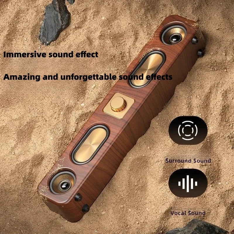 Retro Wooden Soundbar Portable Bluetooth Speaker Zagiz