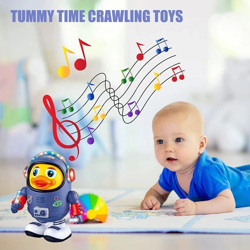 Baby Duck Toy Musical Interactive Toy Space Elements for Infants Babies Kids Gifts Electric with Lights and Sounds Dancing Robot Zagiz