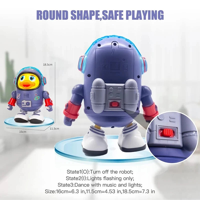 Baby Duck Toy Musical Interactive Toy Space Elements for Infants Babies Kids Gifts Electric with Lights and Sounds Dancing Robot Zagiz
