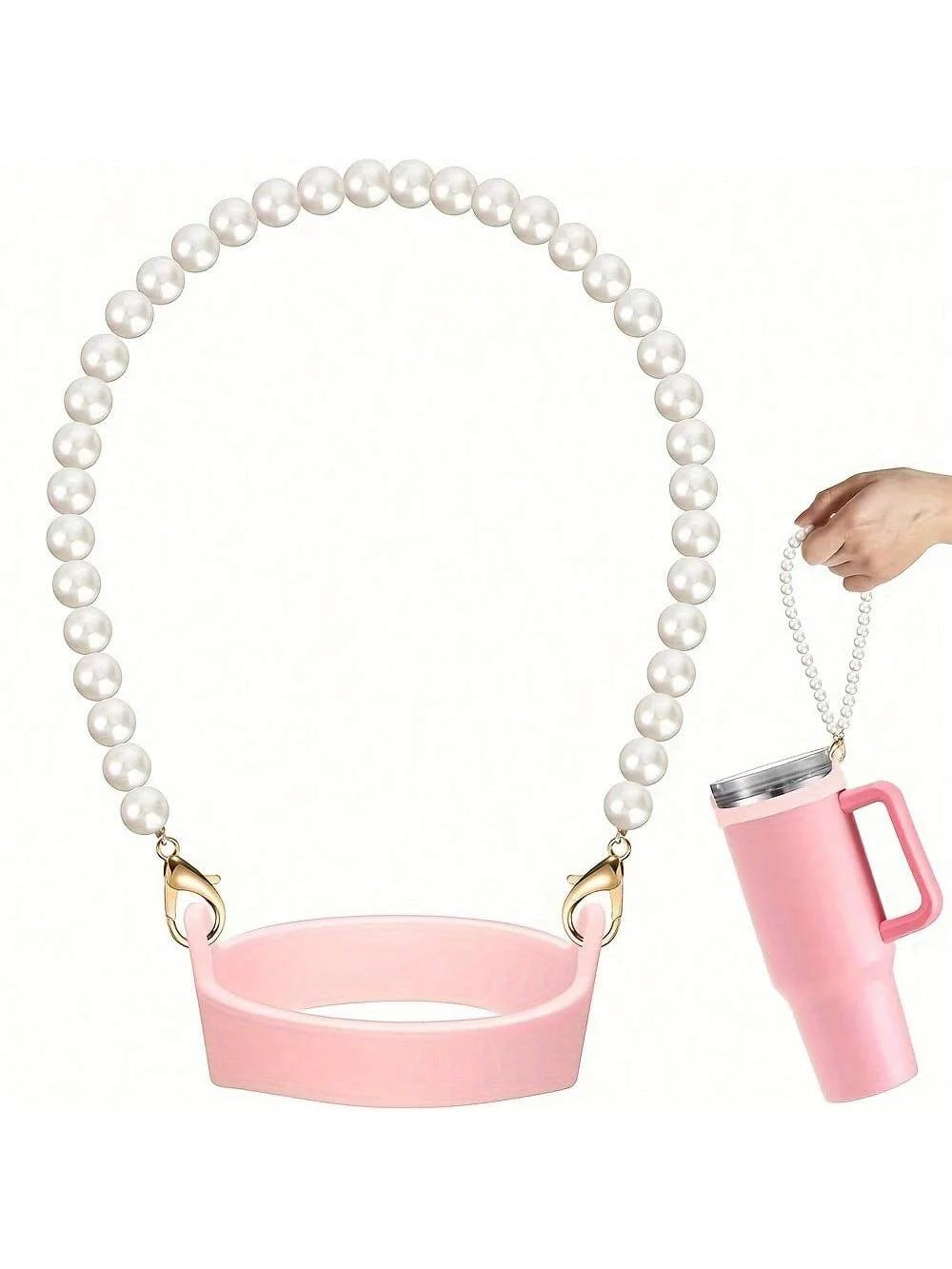 Pearl Chain Water Bottle Holder, Suitable for 8-40 Ounce Water Bottle Straps, Cup with Handle, Compatible with Cup Accessories Zagiz
