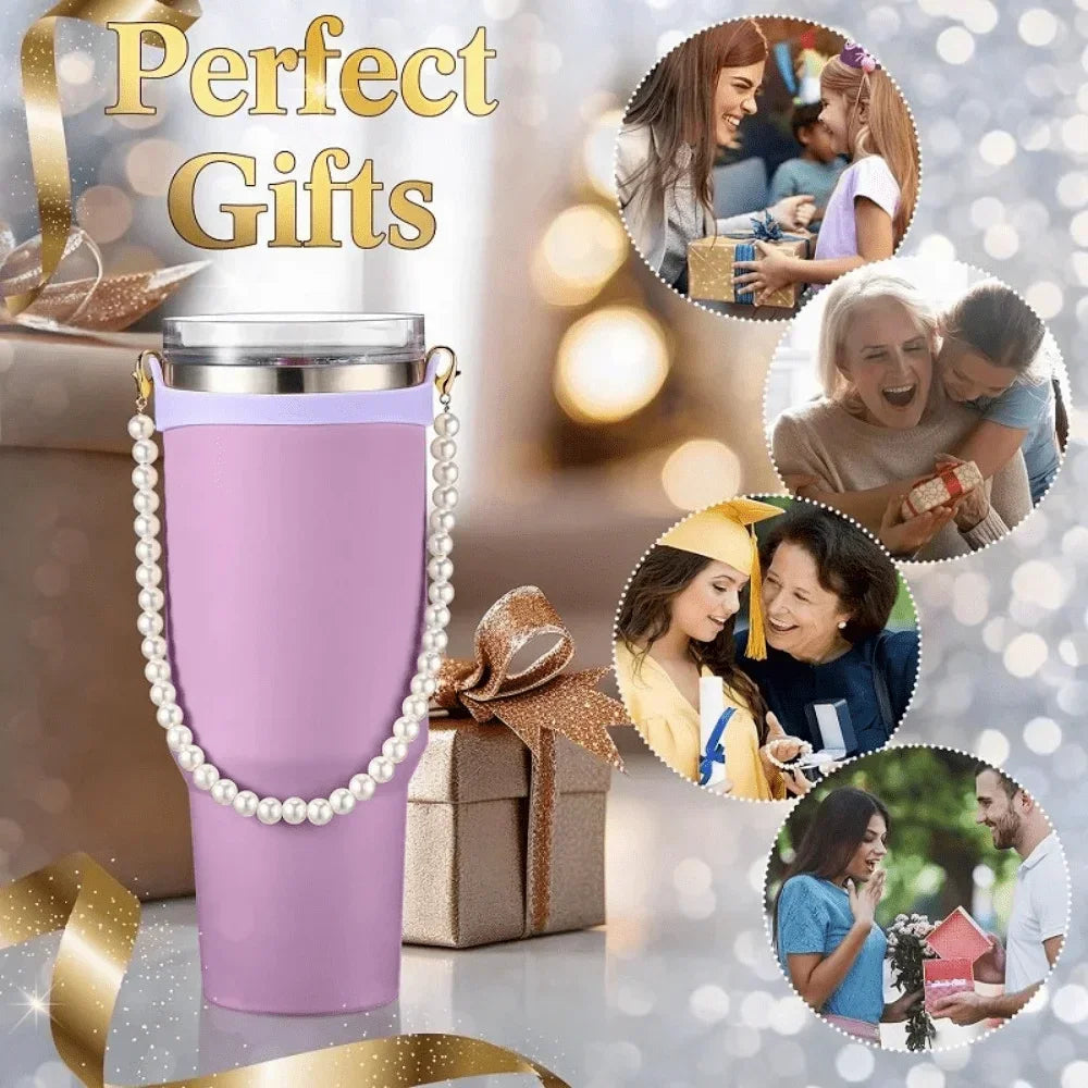 Pearl Chain Water Bottle Holder, Suitable for 8-40 Ounce Water Bottle Straps, Cup with Handle, Compatible with Cup Accessories Zagiz