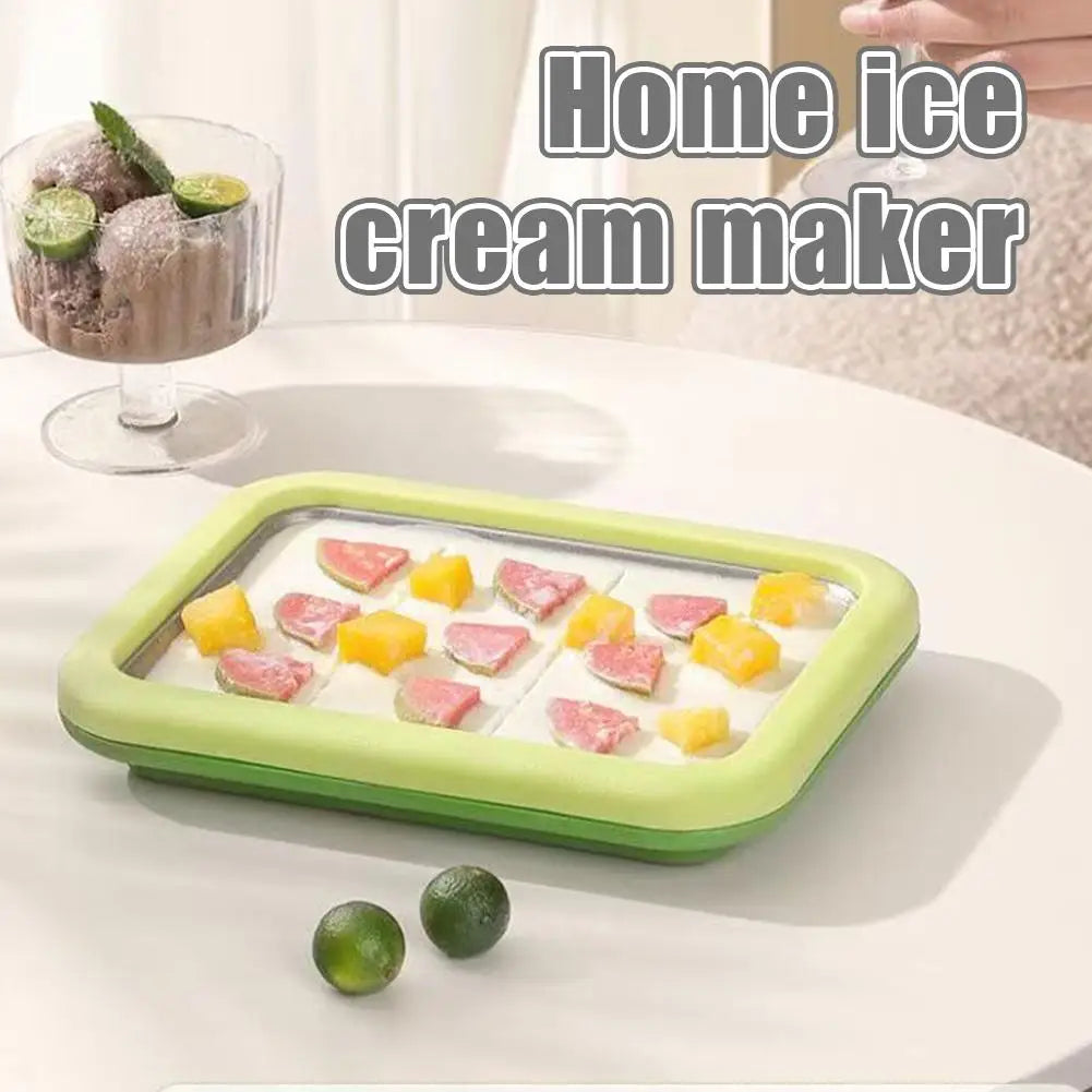 Ice Cream Maker Pan with 2 Scrapers Ice Cream Maker Plate Multifunctional Cold Sweet Fried Food Plate Rolled Ice Cream Maker Zagiz