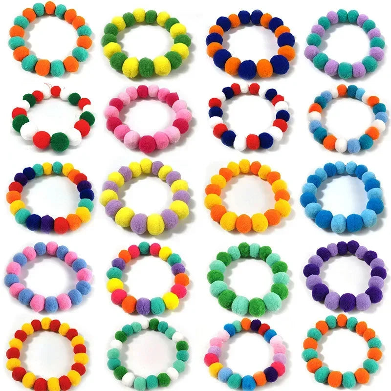 Elastic Plush Pom Ball Pet Collar Rainbow Flower Hair Decoration Dog Bowtie Necklace Pet Cat Bow Dog Grooming Accessories Zagiz