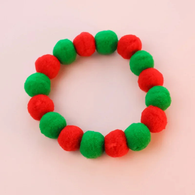 Elastic Plush Pom Ball Pet Collar Rainbow Flower Hair Decoration Dog Bowtie Necklace Pet Cat Bow Dog Grooming Accessories Zagiz