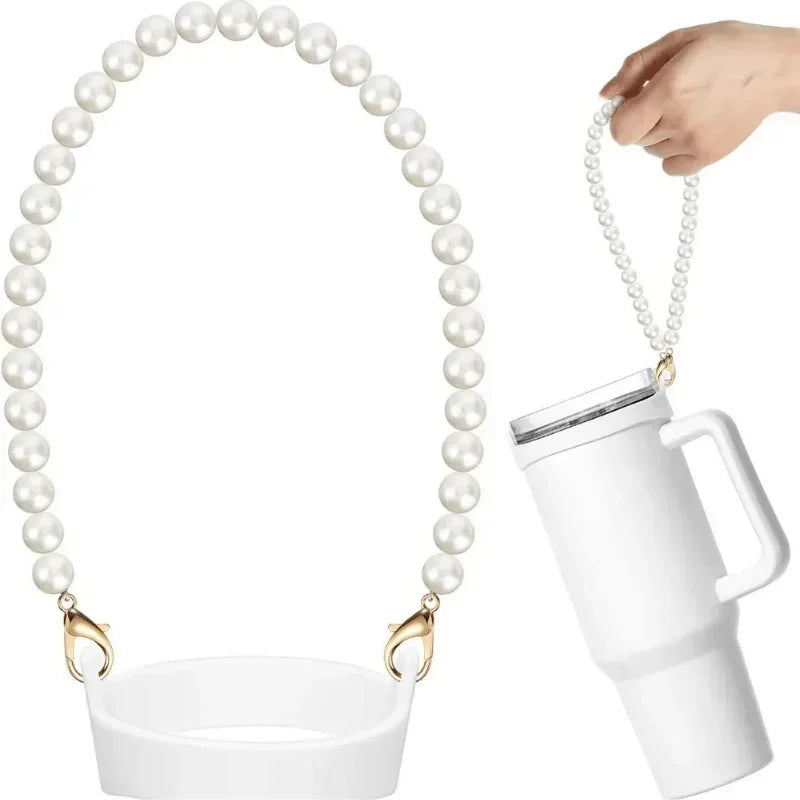 Pearl Chain Water Bottle Holder, Suitable for 8-40 Ounce Water Bottle Straps, Cup with Handle, Compatible with Cup Accessories Zagiz