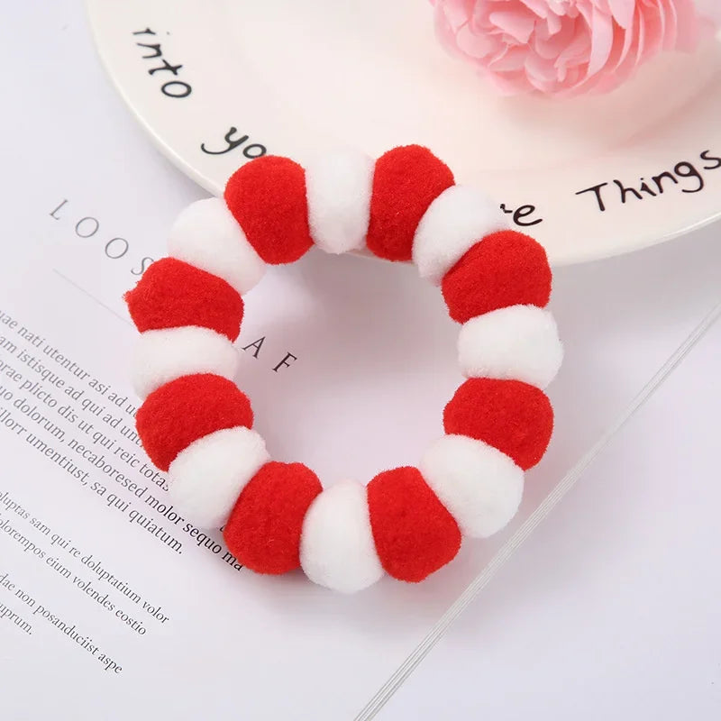 Elastic Plush Pom Ball Pet Collar Rainbow Flower Hair Decoration Dog Bowtie Necklace Pet Cat Bow Dog Grooming Accessories Zagiz