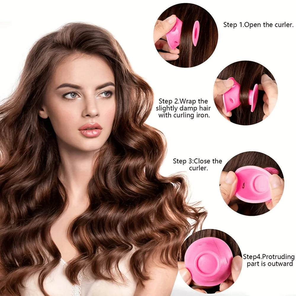 30pcs Hair Curlers, Women's Heatless Curlers, Soft Mushroom Shape Curling Tool, Shell Shape Spiral Curlers for All Hair Types Zagiz