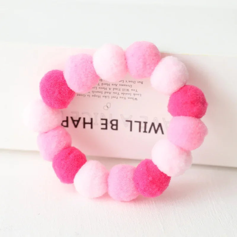 Elastic Plush Pom Ball Pet Collar Rainbow Flower Hair Decoration Dog Bowtie Necklace Pet Cat Bow Dog Grooming Accessories Zagiz