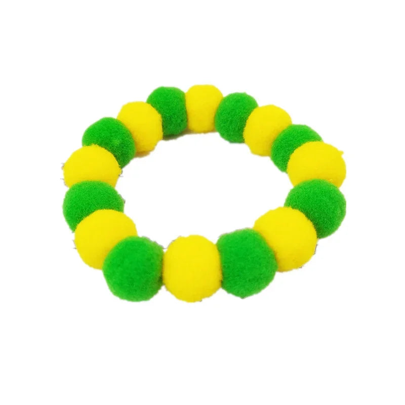 Elastic Plush Pom Ball Pet Collar Rainbow Flower Hair Decoration Dog Bowtie Necklace Pet Cat Bow Dog Grooming Accessories Zagiz