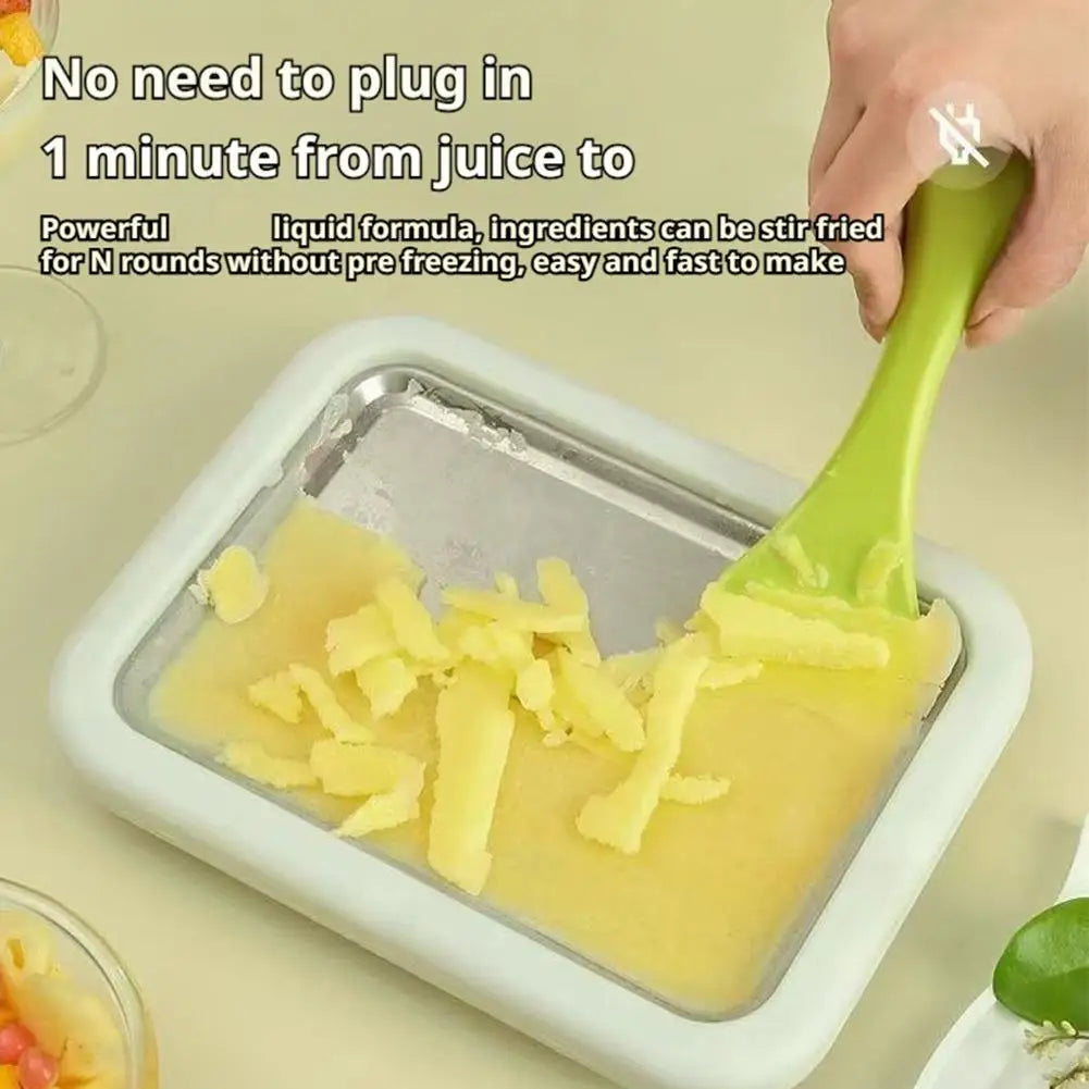 Ice Cream Maker Pan with 2 Scrapers Ice Cream Maker Plate Multifunctional Cold Sweet Fried Food Plate Rolled Ice Cream Maker Zagiz