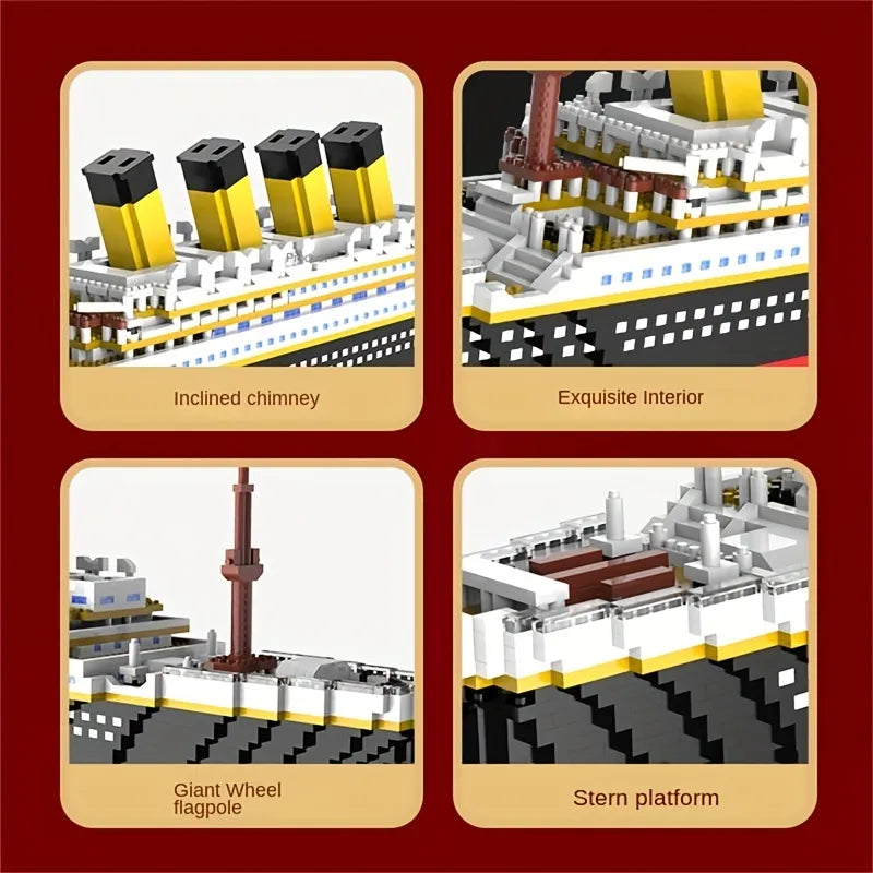 Building block assembly toy Titanic ship model