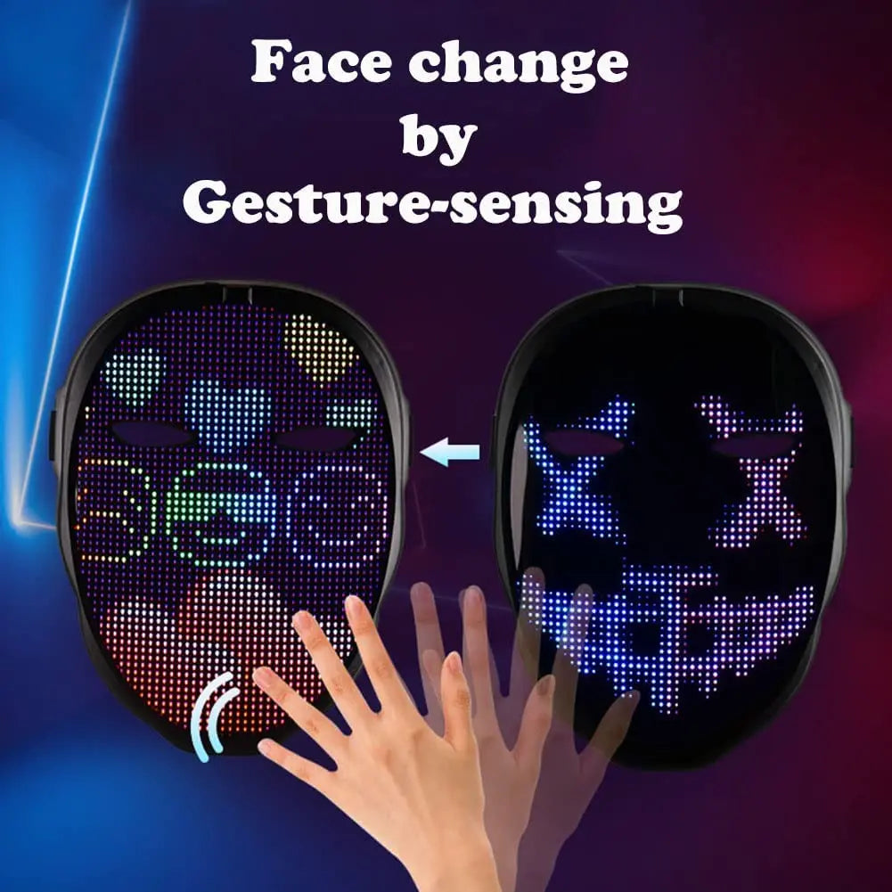 Face Transforming LED Mask App Controlled - Programmable LED Halloween Mask Zagiz