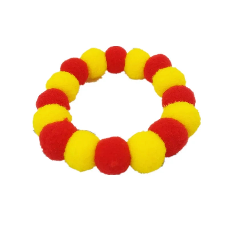 Elastic Plush Pom Ball Pet Collar Rainbow Flower Hair Decoration Dog Bowtie Necklace Pet Cat Bow Dog Grooming Accessories Zagiz