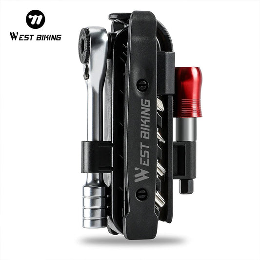 WEST BIKING Portable Ratchet Wrench Kit Multifunction Bicycle Tools 14 In 1 Multitool Set Tyre Lever MTB Road Bike Gadgets Zagiz