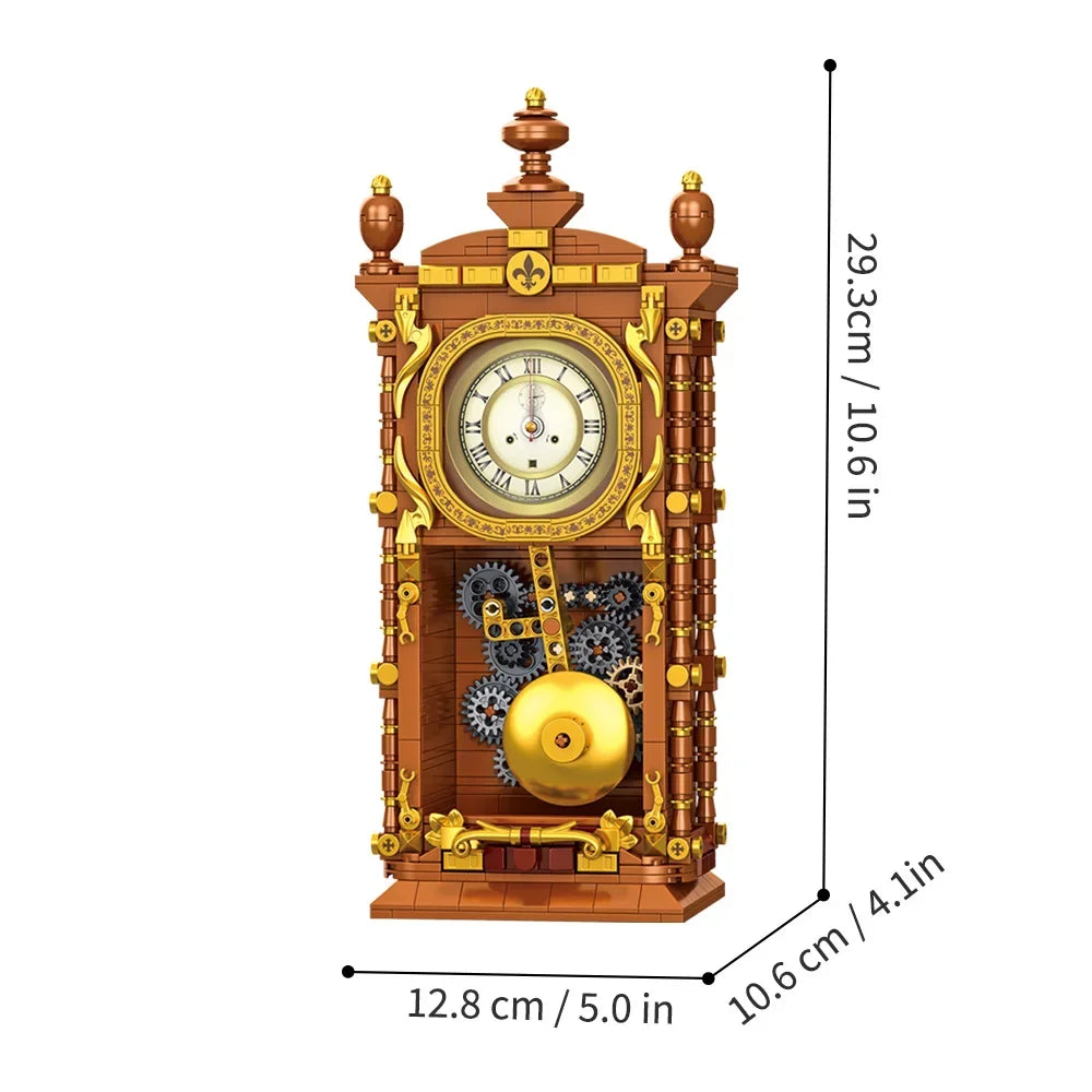 751PCS Classic Retro Series Swing Clock Building Blocks With Pendulum Construction Brick Set Gift for Kids Adult Zagiz
