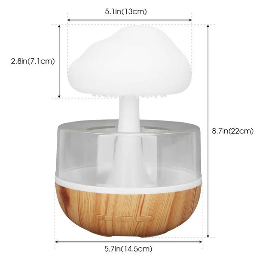 Rain Cloud Humidifier Rain Colorful Mushroom Cloud Raindrop Atmosphere Lamp Night Light Essential Oil Small Aromatherapy Machine Zagiz