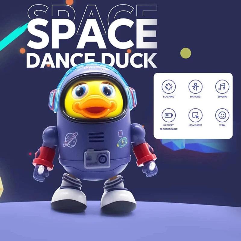 Baby Duck Toy Musical Interactive Toy Space Elements for Infants Babies Kids Gifts Electric with Lights and Sounds Dancing Robot Zagiz