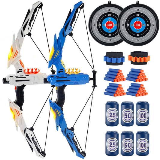 Kids Soft Dart Archery Toy Set with LED Lights,Indoor Outdoor Sports Gift for Boys and Girls,Halloween/Christmas/Thanksgiving Zagiz