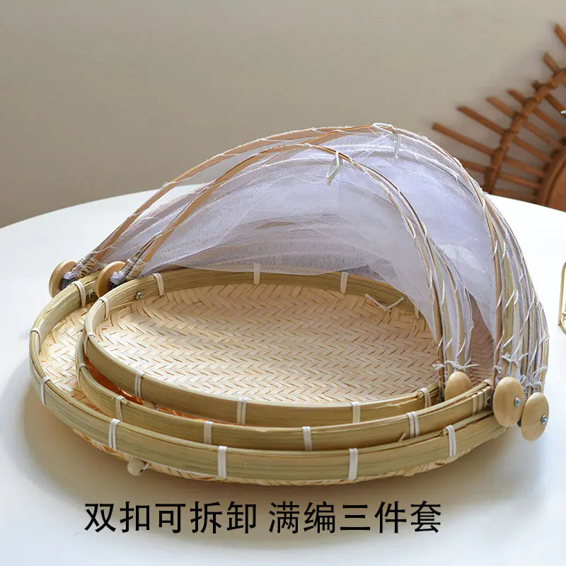 Bamboo Food Cover and Drain Basket for Kitchen Use Zagiz