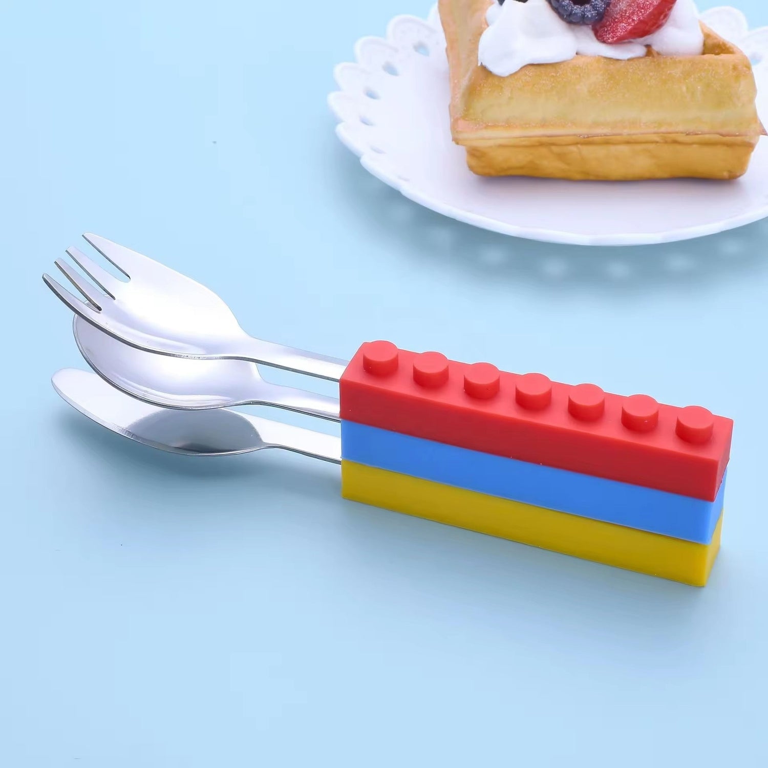 Stainless Steel LEGO Utensils Set for Kids Zagiz
