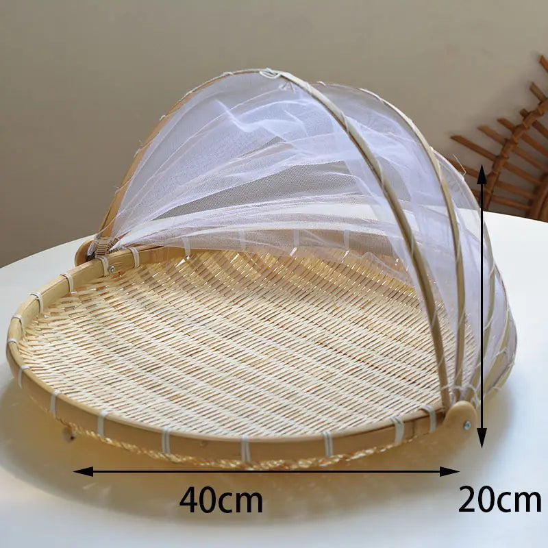 Bamboo Food Cover and Drain Basket for Kitchen Use Zagiz