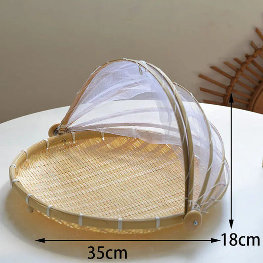 Bamboo Food Cover and Drain Basket for Kitchen Use Zagiz