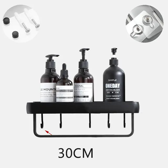 Wall Mounted Bathroom Organizer Shelf and Towel Rack Zagiz