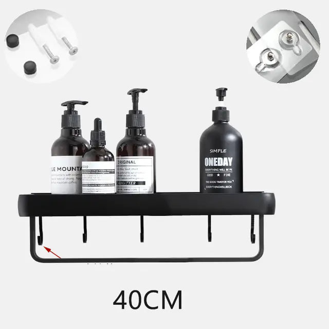 Wall Mounted Bathroom Organizer Shelf and Towel Rack Zagiz