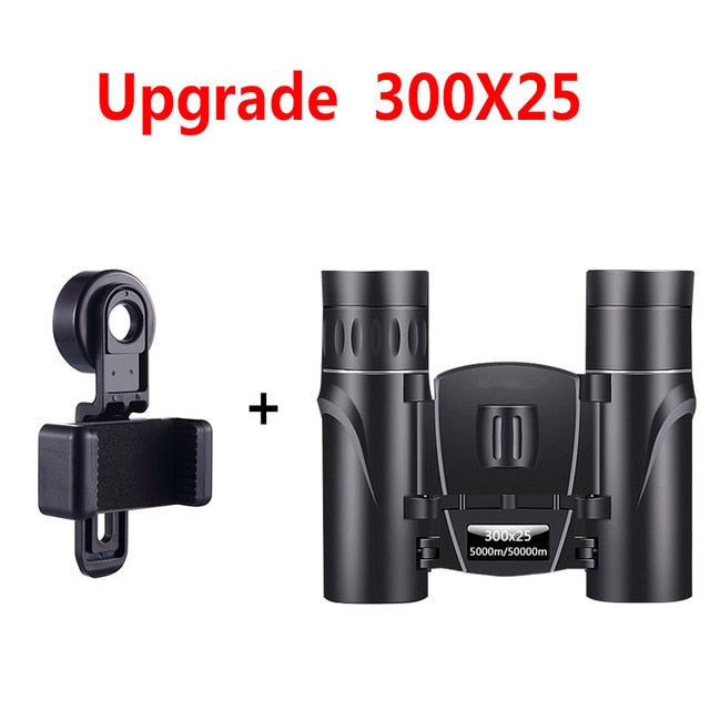 300x25 Powerful Binoculars Long Range Telescope HD Zoom Portable Folding Low Light Night Vision Monocular 4K