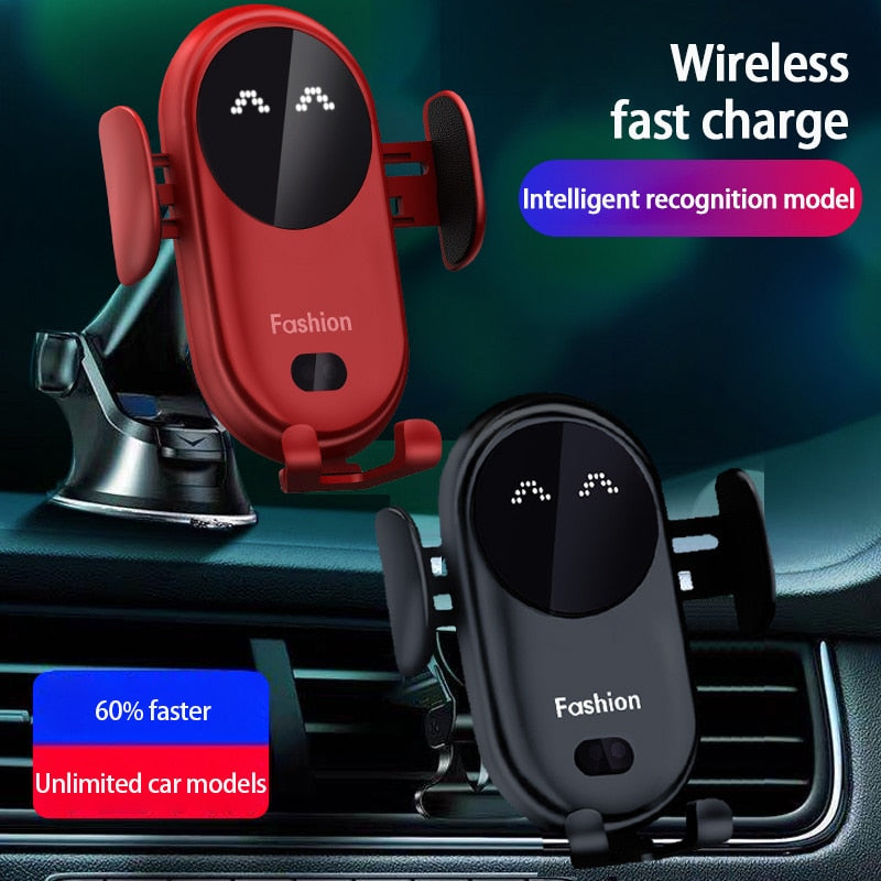 Wireless Charger Car Phone Holder with Smart Sensor Fast Charging Stand Mount