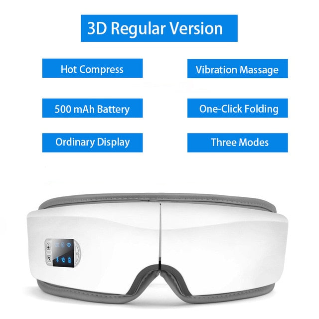 4D Smart Airbag Vibration Eye Massager with Bluetooth Music Relieves Fatigue And Dark Circles