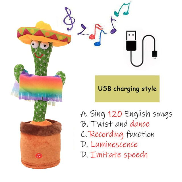 Dancing Cactus Plush Toy Soft That Can Sing And Dance with Voice Interaction