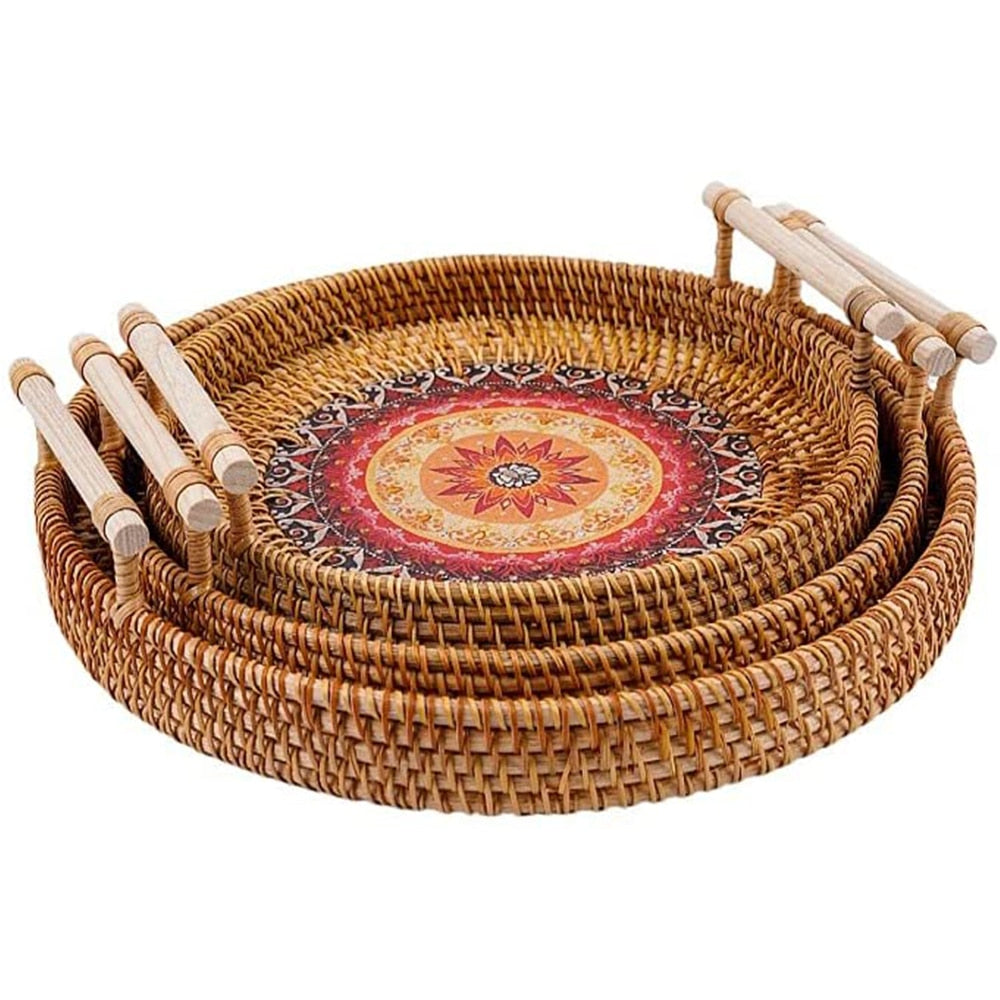 Handmade Woven Rattan Food Basket