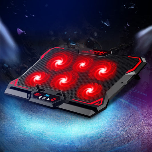 COOLCOLD 17inch Gaming Laptop Cooler Six Fan Led Screen Two USB Port 2600RPM Laptop Cooling Pad Notebook Stand For Laptop Zagiz
