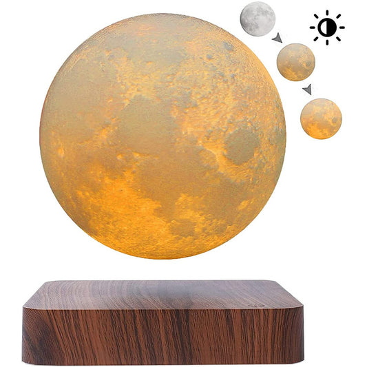 3D Rotating Floating Moon Night Light Touch 3 Colors