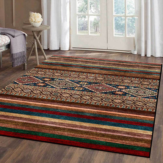 Abstract geometric ethnic stripes carpet Zagiz