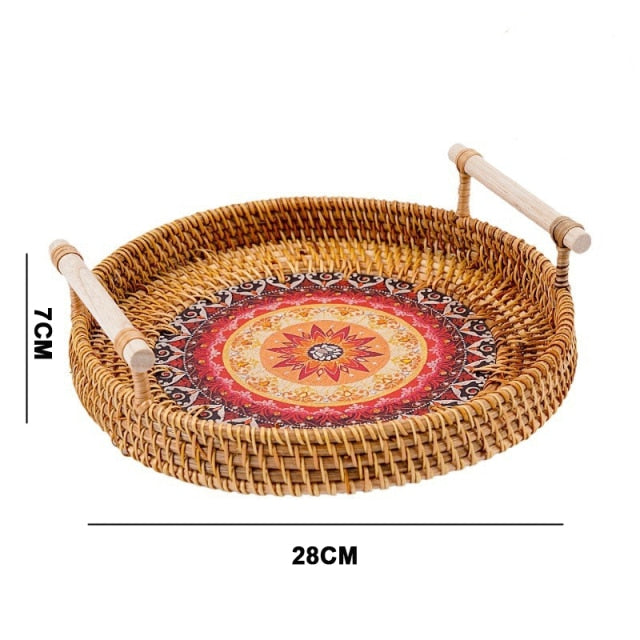 Handmade Woven Rattan Food Basket