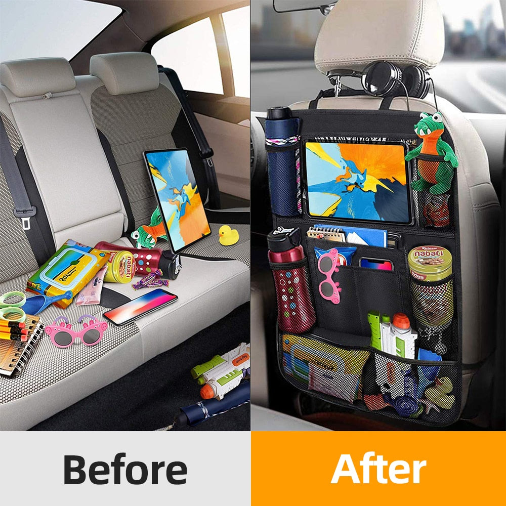 Car Backseat Organizer with Touch Screen Tablet Holder for Kids