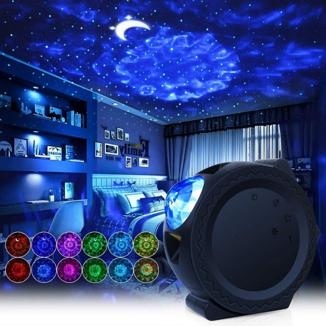 LED Colorful Starry Sky Galaxy Star Projector with Bluetooth USB Music Player