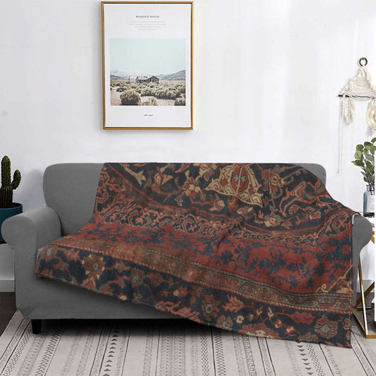 Bohemian Boho Chic Dark 17th Century Ornate Accent Blanket Zagiz