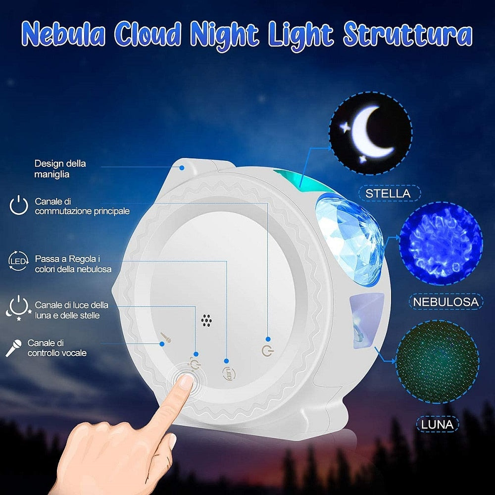 LED Colorful Starry Sky Galaxy Star Projector with Bluetooth USB Music Player