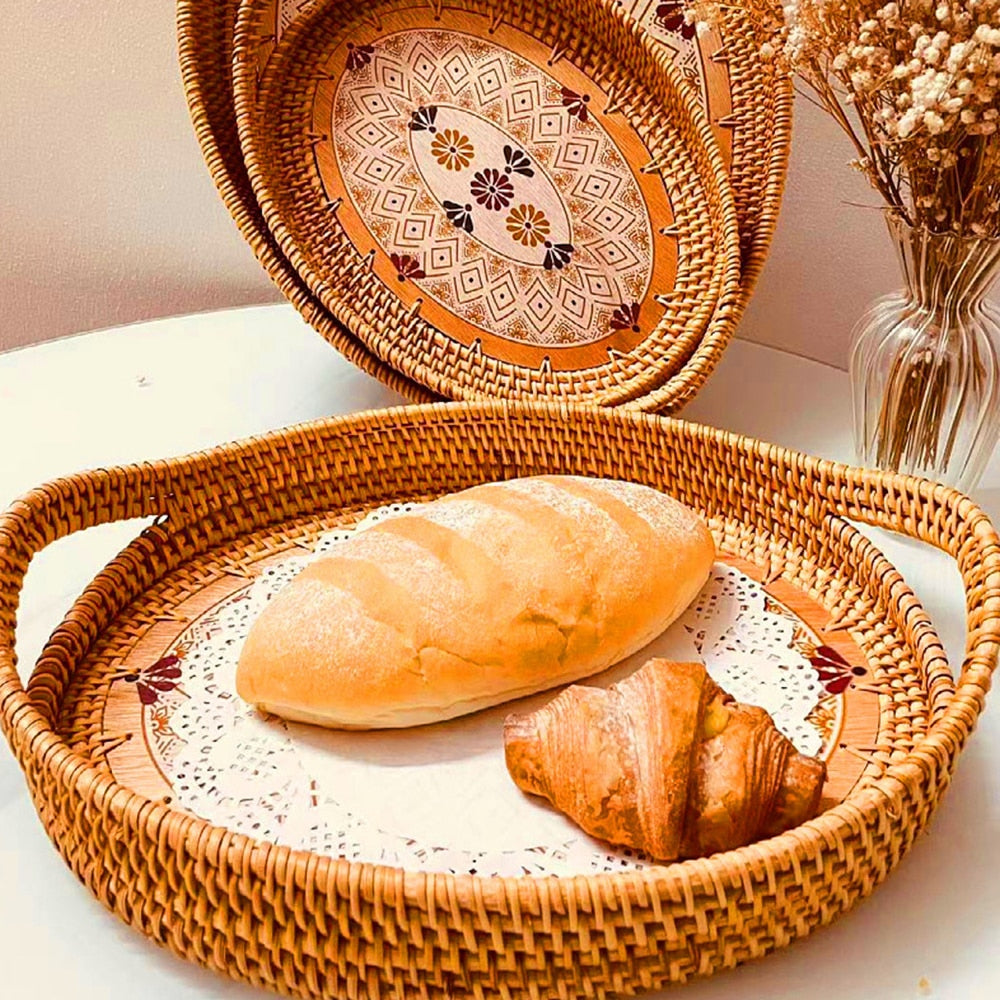 Handmade Woven Rattan Food Basket